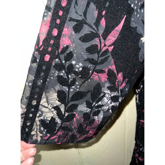 Christopher & Banks Cardigan Jacket X-Large Burnout Velvet Whisigoth Fairy XL - Picture 3 of 9